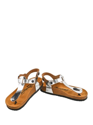 Moosefield Leren sandalen zilverkleurig
