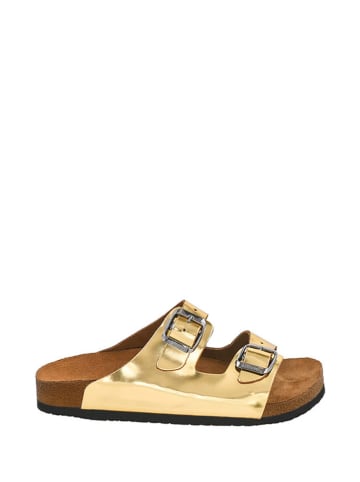 Moosefield Leder-Pantoletten in Gold