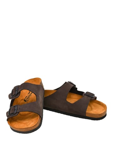 Moosefield Leren slippers bruin