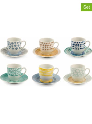 Villa d´Este 6-delige set: koffiekoppen "Marea" meerkleurig - 90 ml
