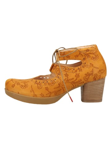 Think! Leren pumps cognackleurig