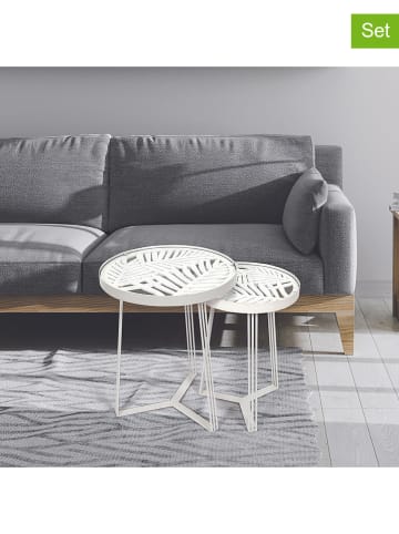 Rétro Chic Zweisatztisch "Wild" in Weiß