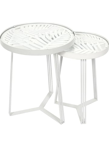 Rétro Chic Set van twee bijzettafels "Wild" wit