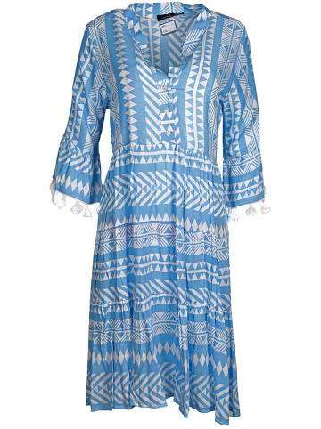 Zwillingsherz Jurk "Indira" lichtblauw/wit