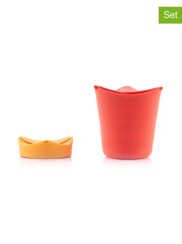 InnovaGoods 2-delige set: popcornbekers oranje - (H)17 x Ø 13 cm