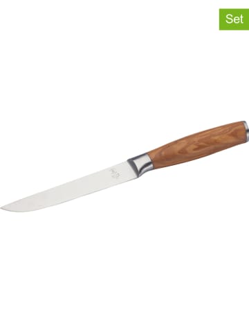 Laguiole 4-delige set: steakmessen naturel - (L)23 cm