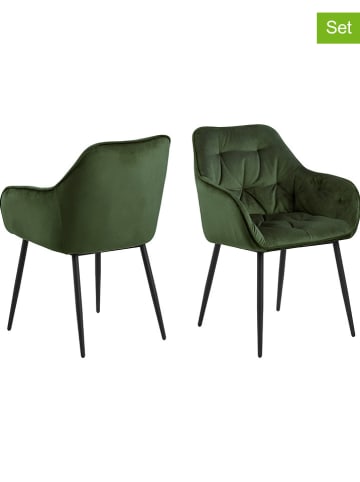 AC Design Krzesła (2 szt.) "Brooke" w kolorze zielonym - 41 x 83  x 40 cm