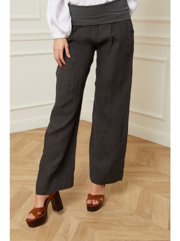 Joséfine Leinen-Hose "Astrid" in Anthrazit