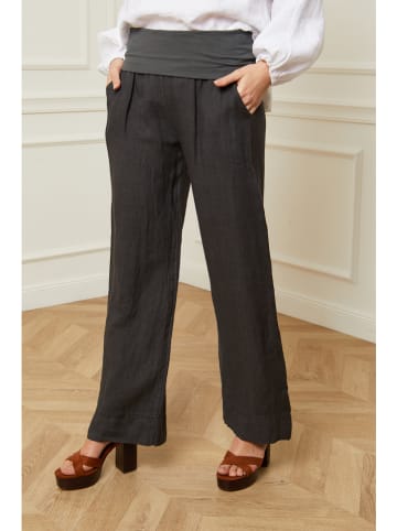 Joséfine Leinen-Hose "Astrid" in Anthrazit