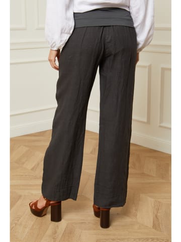 Joséfine Leinen-Hose "Astrid" in Anthrazit