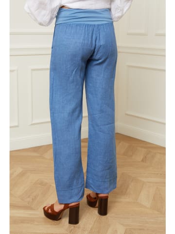 Joséfine Leinen-Hose "Astrid" in Blau