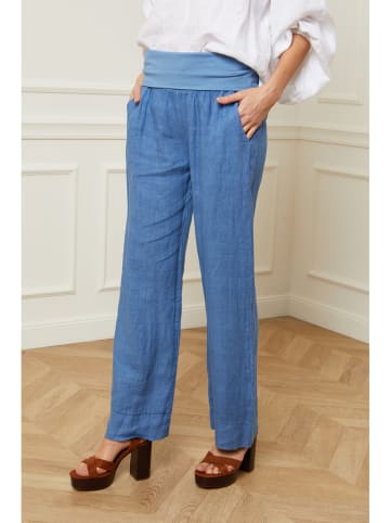 Joséfine Leinen-Hose "Astrid" in Blau