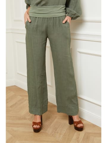 Fleur de Lin Leinen-Hose "Astrid" in Khaki