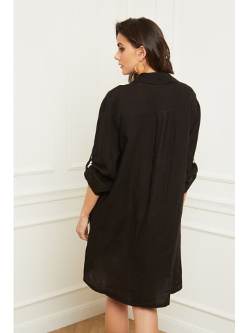 Fleur de Lin Leinen-Kleid "Basta" in Schwarz