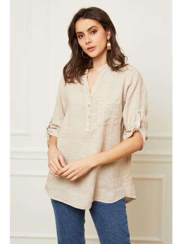 Fleur de Lin Leinen-Bluse "Bjorg" in Beige