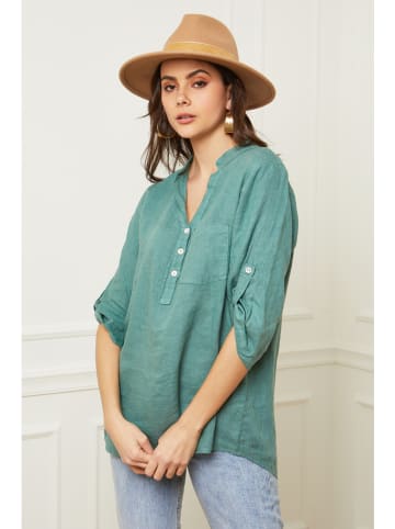 Fleur de Lin Linnen blouse "Bjorg" groen