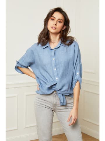 Joséfine Linnen blouse "Coline" blauw