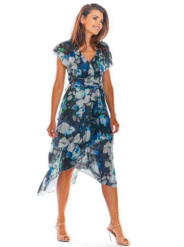Awama Kleid in Dunkelblau/ Bunt