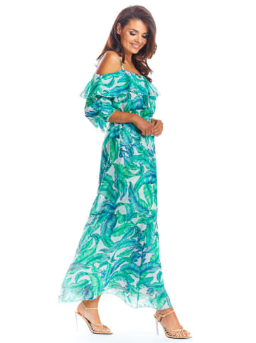 Awama Sukienka w kolorze turkusowym ze wzorem