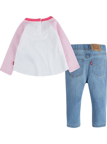 Levi's Kids 2tlg. Outfit in Weiß/ Rosa/ Hellblau