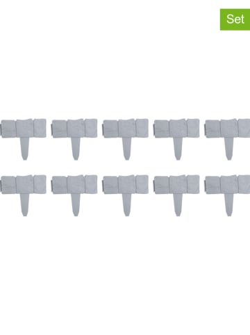 Profigarden 10er-Set: Beetumrandungen in Grau - (L)25,5 x (B)23 cm