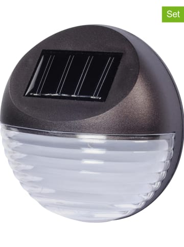 Profigarden 4er-Set: LED-Solar-Wandleuchten in Schwarz - Ø 11 cm