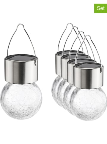 Garden Hero 5er-Set: LED-Solar-Dekoleuchten in Silber - (H)10 x Ø 6 cm