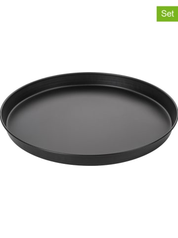 Zenker 2er-Set: Pizzableche "Special Countries" in Schwarz - Ø 28 cm