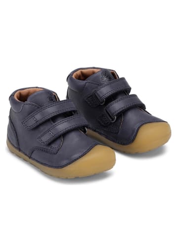 Bundgaard Leder-Lauflernschuhe "Petit Velcro" in Dunkelblau