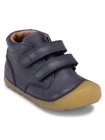 Bundgaard Leder-Lauflernschuhe "Petit Velcro" in Dunkelblau