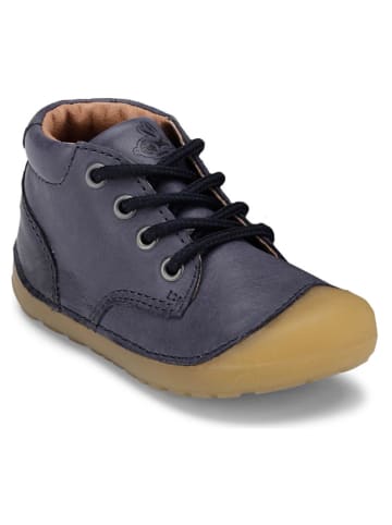 Bundgaard Skórzane buty "Petit Lace" w kolorze granatowym do nauki chodzenia