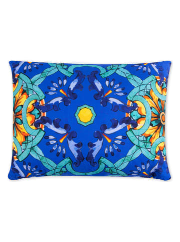 EXCELSA Kussen "Trinacria" blauw/geel - (L)50 x (B)40 cm