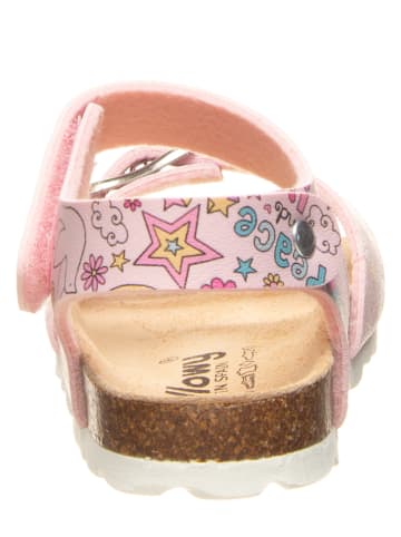 billowy Sandalen in Rosa/ Bunt