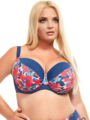 Kris Line Bikini-Oberteil "Cape Verde" in Dunkelblau/ Rot