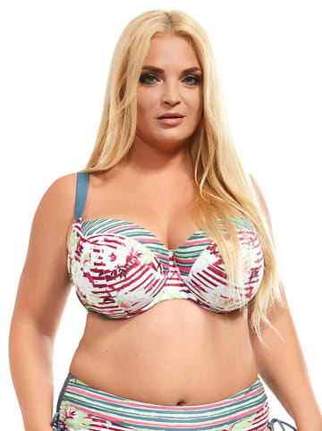 Kris Line Bikini-Oberteil "Elba" in Weiß/ Bunt