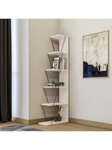 Scandinavia Concept Regał "Tlos" w kolorze biało-czarnym na książki - 50 x 150 x 22 cm