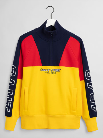 Gant Sweatshirt in Gelb/ Dunkelblau/ Rot