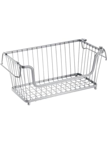 Idesign Edelstahl-Aufbewahrungskorb "York" - (B)31,5 x (H)15 x (T)16 cm