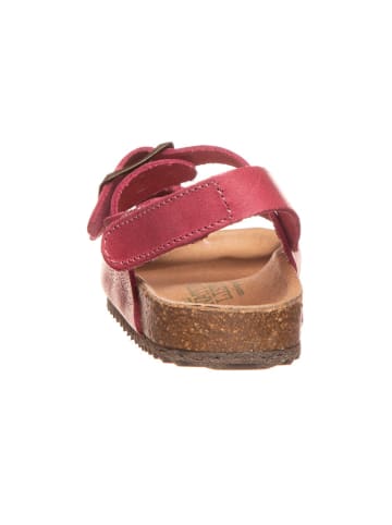 El Naturalista Leren sandalen fuchsia