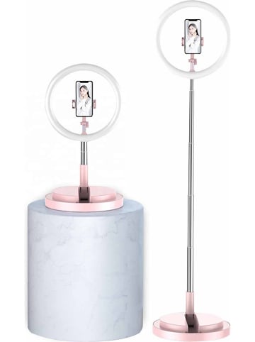 SmartCase Statyw LED w kolorze różowozłotym na smartfon - wys. 165 cm