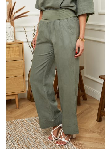 Le Monde du Lin Leinen-Hose "Valencia" in Khaki