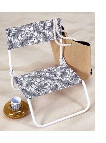 Garden Spirit Składane krzesło "Chaise" w kolorze czarno-białym - 52 x 37 x 50,5 cm
