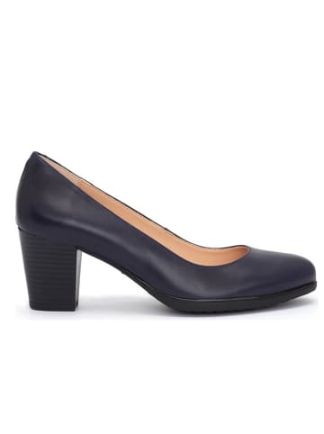 Mia Loé Leren pumps donkerblauw