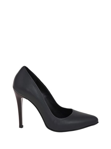 Lizza Shoes Skórzane szpilki w kolorze czarnym