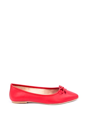 Lizza Shoes Skórzane baleriny w kolorze czerwonym