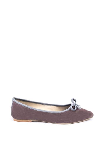 Lizza Shoes Skórzane baleriny w kolorze brązowym