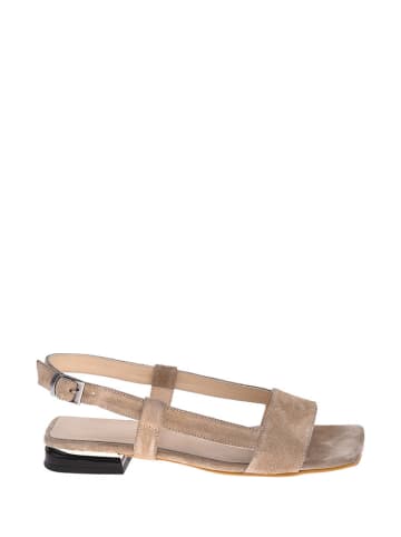 Lizza Shoes Leder-Sandalen in Beige