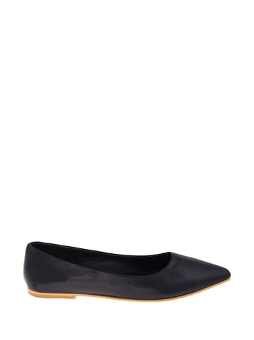 Lizza Shoes Skórzane baleriny w kolorze czarnym