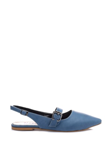 Lizza Shoes Skórzane baleriny w kolorze niebieskim