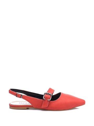 Lizza Shoes Skórzane baleriny w kolorze czerwonym